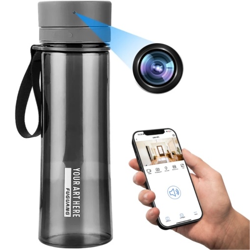 Мини камера iUni IP48, Бутилка, Wi-Fi, Full HD, Слот за MicroSD карта, Live View на телефона