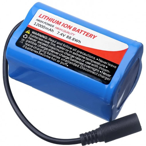 Батерия за Лодка за стръв, 12000mAh, iUni BT12, 7.4V, Li-ion, Aкумулаторна
