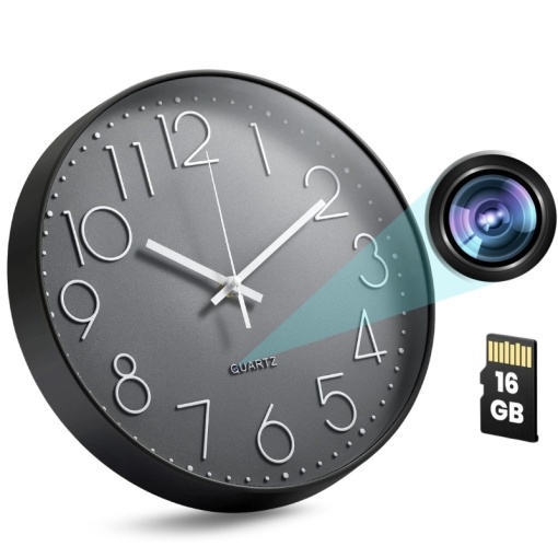 Шпионска камера за стенен часовник iUni W31, 16GB, Wi-Fi, Full HD, сензор за движение