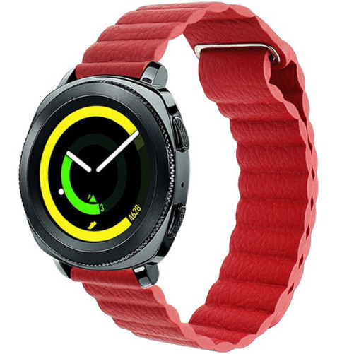 Каишка iUni Leather Loop за Gear S3 Еко кожа Червен