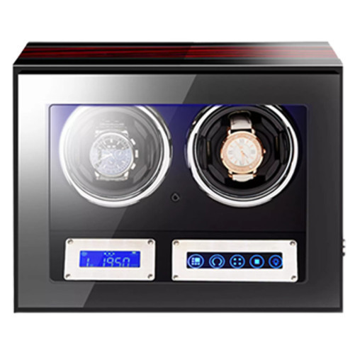 Кутия за самонавиващи се часовници iUni Luxury Watch Winder 2, цвят на махагон