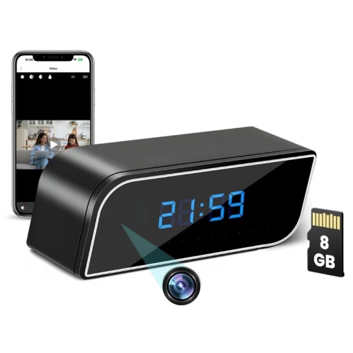 iUni IP99 WiFi камера шпионски часовник, 8GB, Full HD, 150 градуса, нощно виждане, сензор за движение, P2P