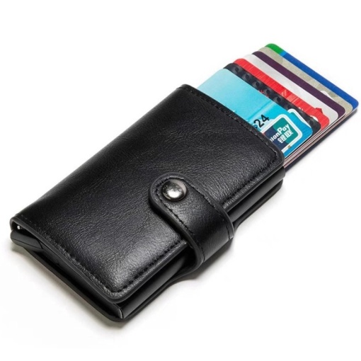 Портфейл iUni P2, RFID, слот за 6 карти, черен