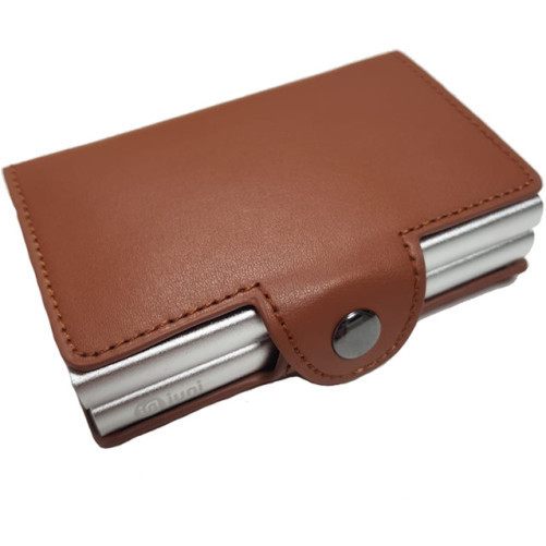 Портфейл RFID iUni P3, слот за 12 карти, кафяв