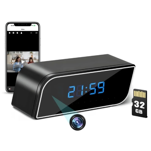 iUni IP99 WiFi камера шпионски часовник, 32GB, Full HD, 150 градуса, нощно виждане, сензор за движение, P2P