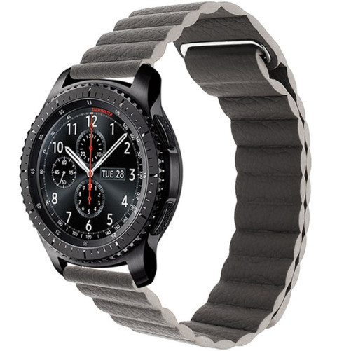 Каишка iUni Leather Loop 20 мм за Gear S2 Еко кожа Сив