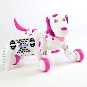 Διαδραστικό ρομποτικό σκυλάκι iUni Smart-Dog, τηλεχειριστήριο με 24 εντολές, λευκό-ροζ - Img 4