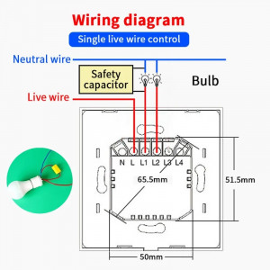 Интелигентен сензорен превключвател, WiFi, Защитно стъкло, iUni 2G, 10A, Гласово управление, Smart Life / Tuya, LED - Img 8