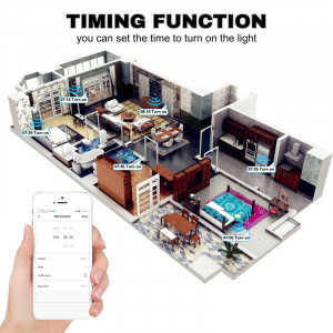 Интелигентен сензорен превключвател, WiFi, Защитно стъкло, iUni 4G, 10A, Гласово управление, Smart Life / Tuya, LED, сребрист - Img 6