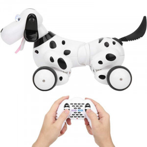 Интерактивен робот кучета iUni Smart-Dog, Дистанционно управление с 24 команди, Бял-черен - Img 6