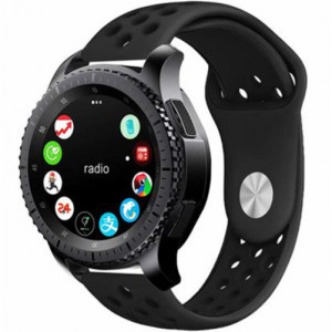 Каишка iUni Спортен 20 мм за Gear S2 Силикон Черен - Img 2