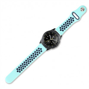 Каишка iUni Спортен 22 мм за Gear S3 Силикон Turquoise/Син - Img 6
