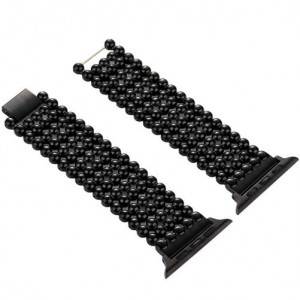 Каишка iUni Luxury за Apple Watch 1/2/3/4/5/6/7 42 мм Стомана Черен - Img 6