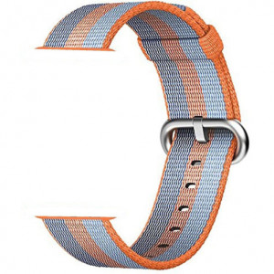 Каишка iUni Woven Strap за Apple Watch 1/2/3/4/5/6/7 38 мм Найлон Оранжев/Син - Img 3