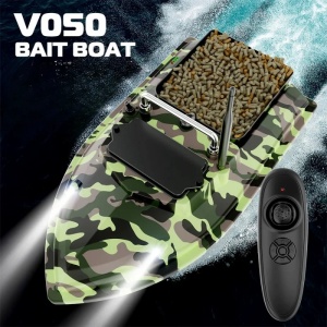 Лодка за риболовна стръв iUni V050, 500m, капацитет 2 кг, 5200mAh, 10km/h, 2.4GHz дистанционно управление, Камуфлажно зелено - Img 3