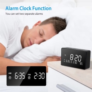 Мини камера iUni IP61, Настолен часовник, Wi-Fi, 8GB, Full HD, Нощно виждане, Вътрешен термометър - Img 7