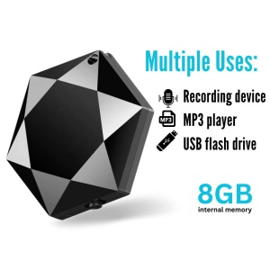 Мини шпионски рекордер-пендант iUni V08, 8GB, Гласов активиран, MP3 плейър - Img 12