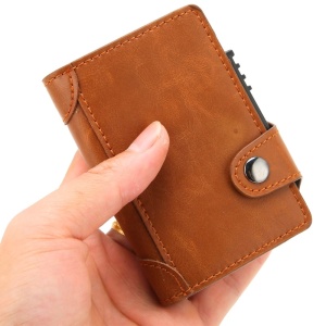 Портфейл iUni P4, RFID, слот за 9 карти, кафяв - Img 5