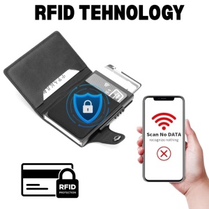 Портфейл iUni P4, RFID, слот за 9 карти, черен - Img 3