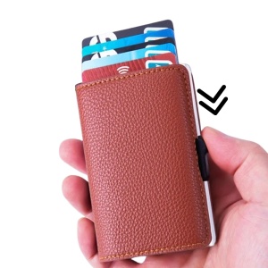 Портфейл iUni P6, RFID, слот за 9 карти, кафяв - Img 4