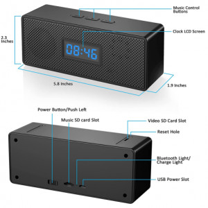 Шпионска камера в преносим високоговорител и настолен часовник iUni IP45, WiFi, Full HD, сензор за движение - Img 11