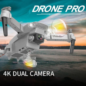 Drohne iUni E88 Pro, 4K, WLAN, 2 Kameras, klappbare Arme, Echtzeit-Übertragung von Telefonaten, grau - Img 4
