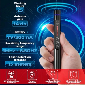 iUni 1207M Детектор за шпионска камера и микрофон - Img 2
