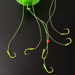 iUni 3-piece set with 6 fishing hooks, including a fish feeder for paste or artificial plankton bait, 6.5×5.5×5.5 cm - Img 10