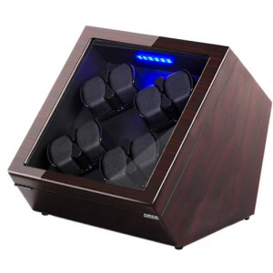 iUni Automatic 8-Watch Winder, Mahogany-Black