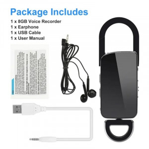 iUni BR11 Plus Spy Keyring Recorder, 8GB, Voice Activation, MP3 Player, Black - Img 5