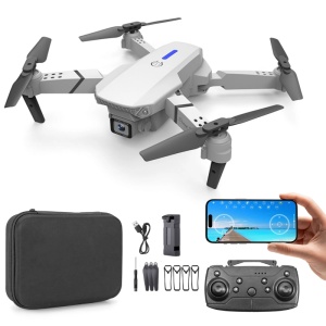 iUni E88 Pro-drone, 4K, wifi, 2 camera's, inklapbare armen, realtime overdracht van telefoongesprekken, grijs
