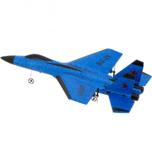 iUni FX820 изтребител с дистанционно управление, SU-35, жироскоп, удароустойчив, син - Img 8