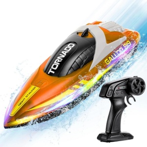 iUni HJ819 op afstand bestuurbare boot, RC-snelheidsboot, snelheid 15 km/u, 2,4 GHz, oranje