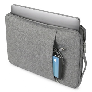 iUni-Laptoptasche für 15"-16"-Laptops, aus wasserabweisendem Textilmaterial, kratz- und stoßfest, mit Außentasche, grau