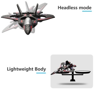 iUni LC222-A Op afstand bestuurbare vliegtuig, Thunder Jet X, 360°-acrobatiek, gyroscoop, schokbestendig, led-verlichting - Img 6