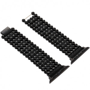 iUni Luxury Armband für Apple Watch 1/2/3/4/5/6/7, 44 mm, Edelstahl, Schwarz - Img 6