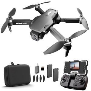 iUni M10 Дрон с 2 Камери, 2 батерии, 2.4-инчов LCD Екран, Wi-Fi FPV, Включена microSD карта, Сгъваем, Предаване на Живо на Телефон