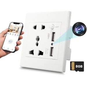 iUni PR2 minicamera, universele stekker, wifi, Full HD, 8 GB, 2 USB-A-poorten