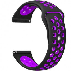 iUni Sport-bandje 22 mm voor Gear S3, siliconen, zwart/paars - Img 2