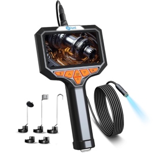 iUni VC43-RD Industrielle Fahrzeuginspektionskamera, 4,3-Zoll-IPS-Bildschirm, halbstarres Kabel, Länge 2 m, 1080p, 8 einstellbare LEDs, 8-mm-Objektiv, MicroSD-Kartensteckplatz, Wasserdichtigkeit IP67, 2600 mAh