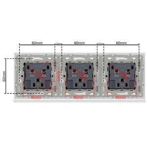 iUni WS3 drievoudig stopcontact met een frame van gehard glas, 16 A, zilverkleurig - Img 12