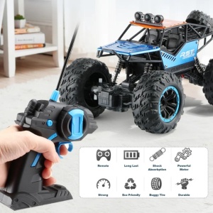 iUni YHC021 Автомобил с дистанционно управление, мащаб 1:18, офроуд автомобил за катерене, 27 MHz, син - Img 3