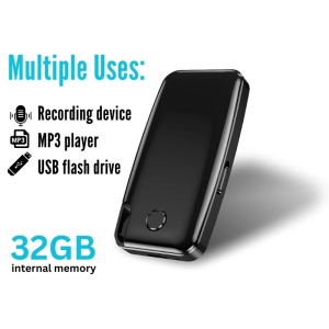 iUni ZD59 Mini-Spionage-Diktiergerät, 32 GB, sprachgesteuert, MP3-Player - Img 3