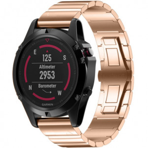 Λουράκι iUni Link Bracelet 26 mm για Garmin Fenix 3 Από ατσάλι σε ροζ χρυσό - Img 4