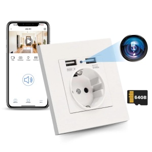 Μίνι κάμερα iUni PR1, πρίζα, 64 GB, Wi-Fi, Full HD, 2 θύρες USB-A