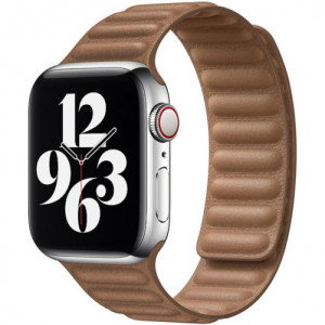 Каишка iUni за Apple Watch 1/2/3/4/5/6/7, Leather Link, 44мм, Кафяво - Img 1