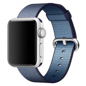 Каишка iUni Woven Strap за Apple Watch 1/2/3/4/5/6/7 38 мм Найлон Midnight Син - Img 2