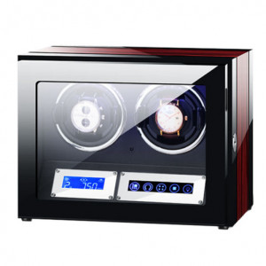 Кутия за самонавиващи се часовници iUni Luxury Watch Winder 2, цвят на махагон - Img 7