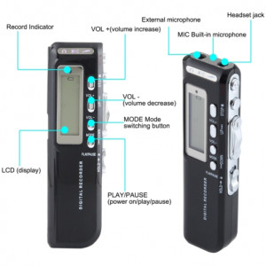 Мини професионален диктофон iUni SpyMic REP04, 8 GB вътрешна памет, MP3 Player - Img 11