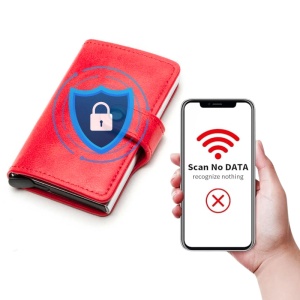 Портфейл iUni P2, RFID, слот за 6 карти, червен - Img 4